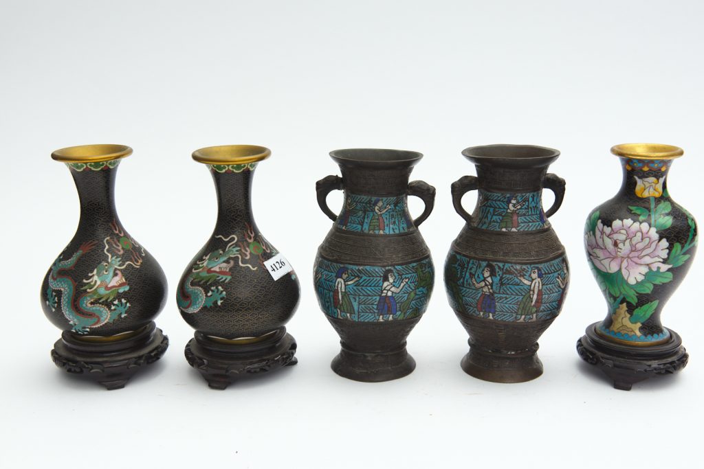 cloisonne and champleve vases from downsizing and deceased estates available at auction